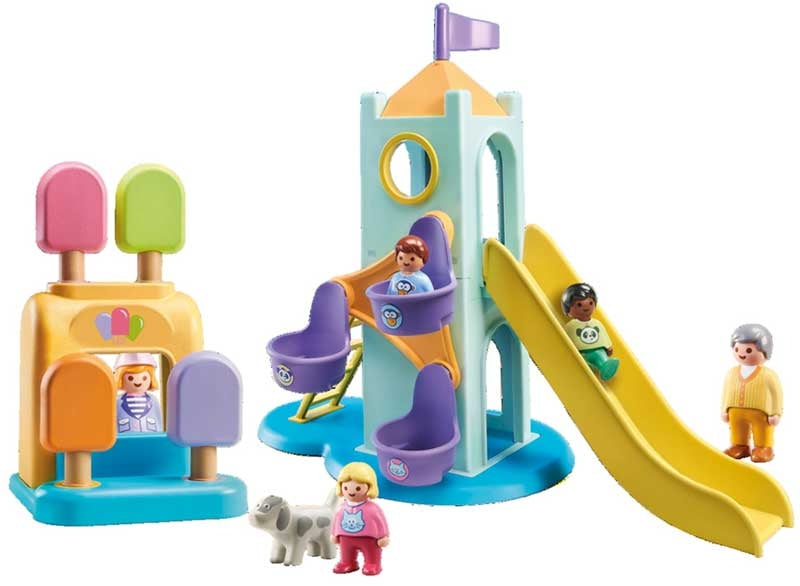 Playmobil 1.2.3 Adventure Tower With Ice Cream Booth