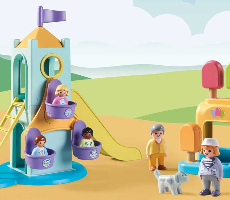 Playmobil 1.2.3 Adventure Tower With Ice Cream Booth