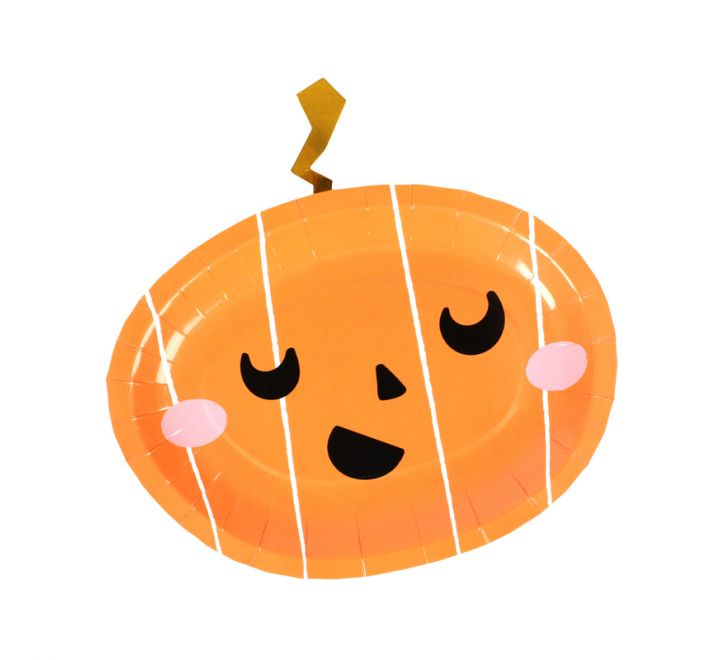 Orange Pumpkin Plates 9In ( 10 Pieces )