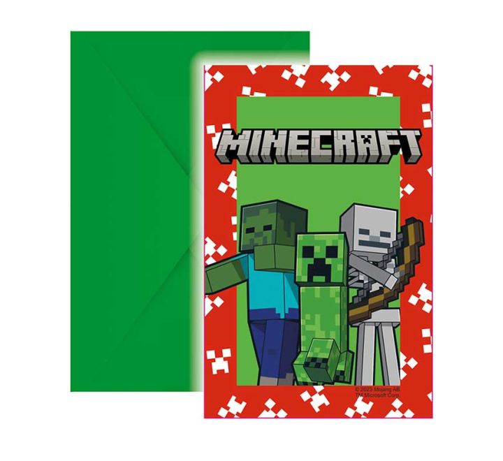 Minecraft Invitations And Envelopes
