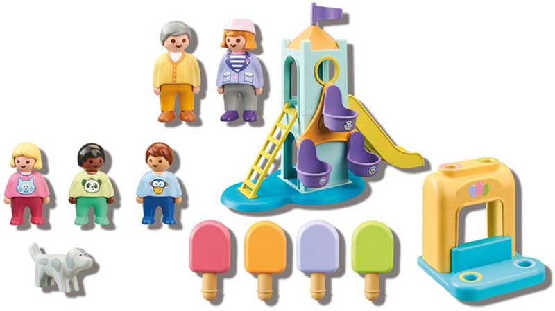 Playmobil 1.2.3 Adventure Tower With Ice Cream Booth
