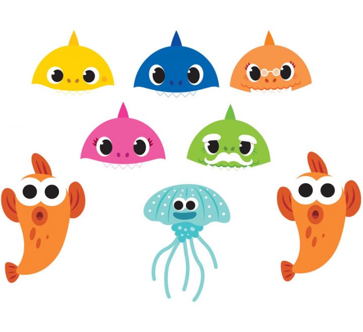 Baby Shark Paper Masks 8 Pieces