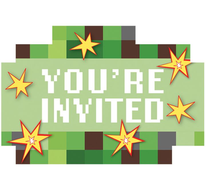 TNT Minecraft Invitation (8 Pieces)