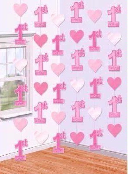 Happy 1st Birthday String Decorations (Girl)