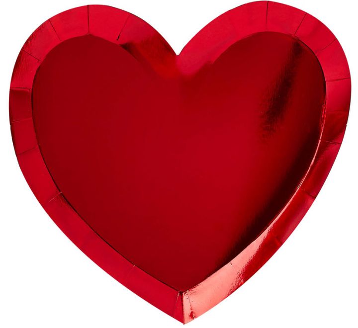 Red Heart Plates ( 8 Pieces )