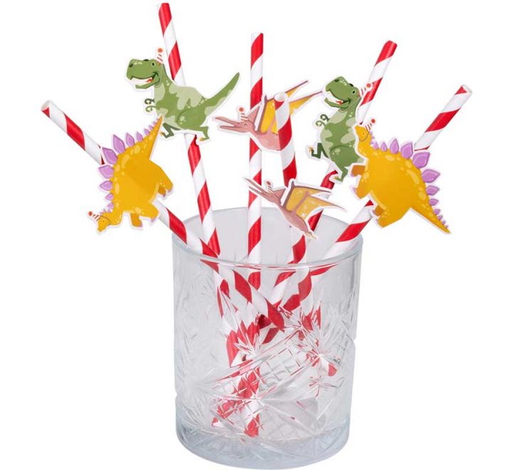 Dinosaur Paper Straws ( 6 Pieces )