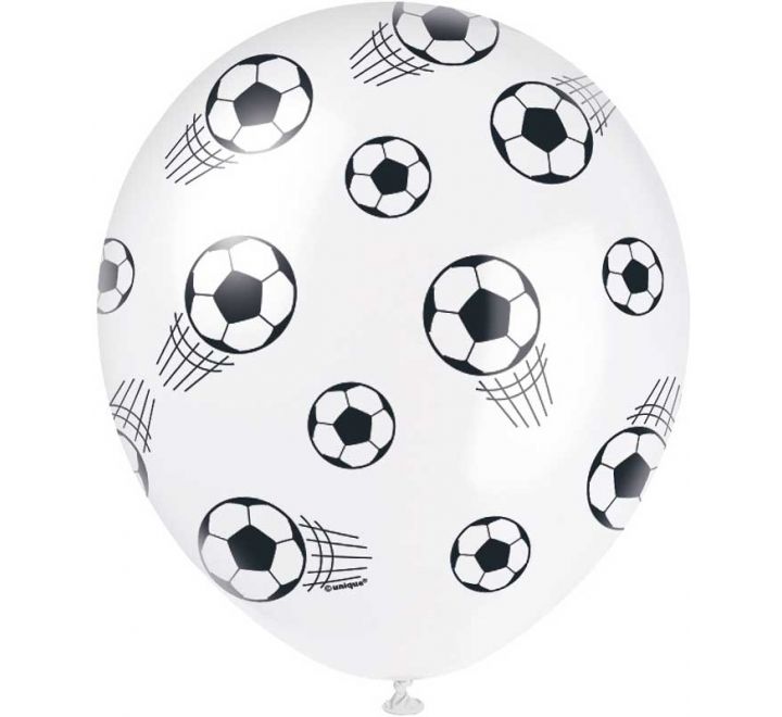 3D Football 12in Latex Balloons 5ct (White&Green)