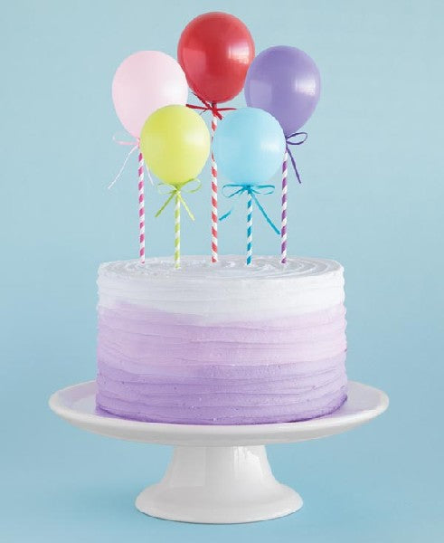 Mini Balloon Stick Cake Toppers (5 Pieces)