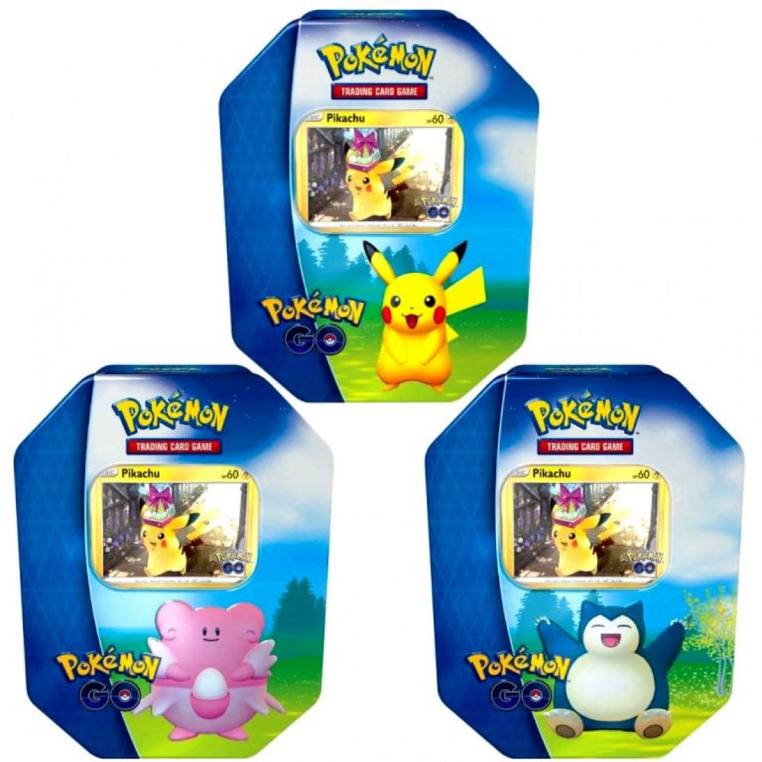 Pokemon Go Tins - Pikachu, Snorlax, Blissey (Single Tin)