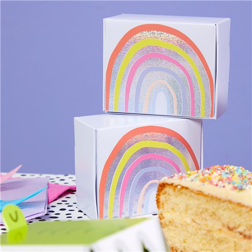 Pastel Rainbow Mini Cake Boxes ( 10 Pieces )
