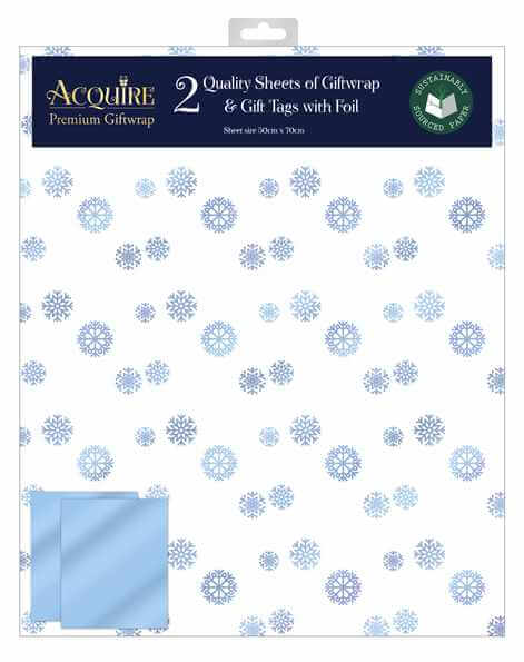 2 Sheet And Tags Snowflakes Frost Wrap
