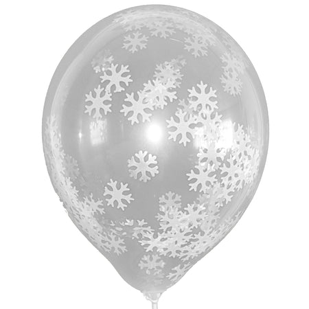 Snowflakes Confetti Balloons 12in ( 6 Pieces )