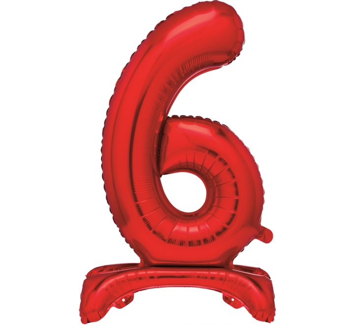Red Foil Standing Number Balloon