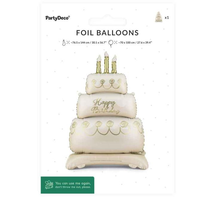 Standing foil balloon Cake,
