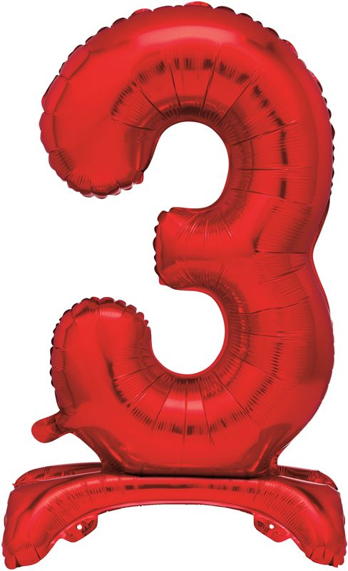 Red Foil Standing Number Balloon