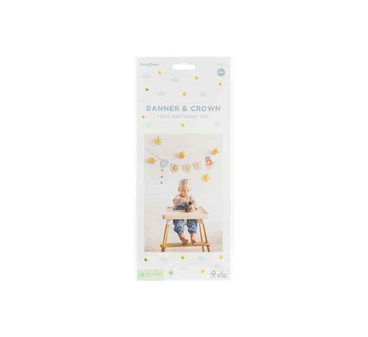 Chair banner and crown Teddy Bear