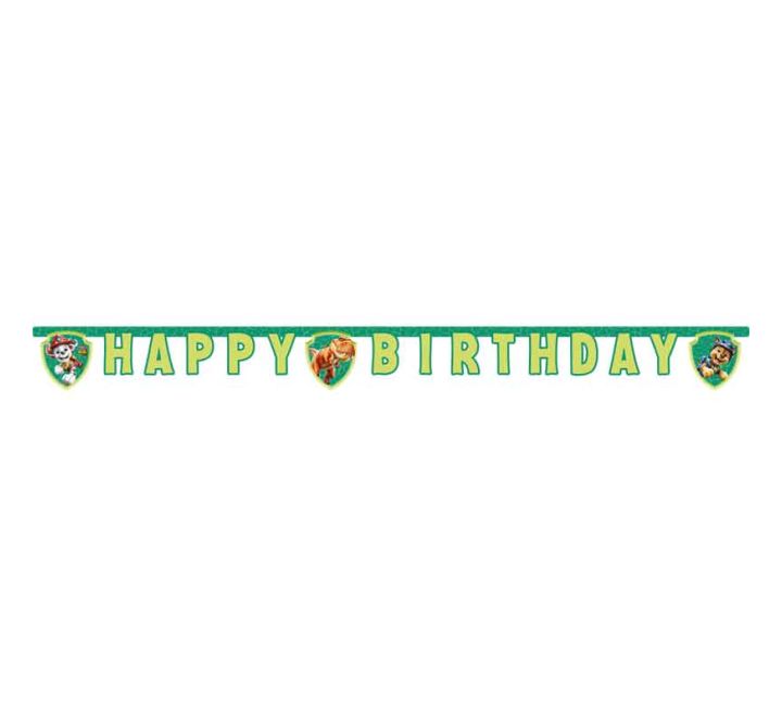 Paw Patrol Dino Movie "Happy Birthday" Die-Cut Paper Banner