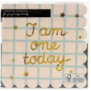 I am one today Teddy Bear Napkins