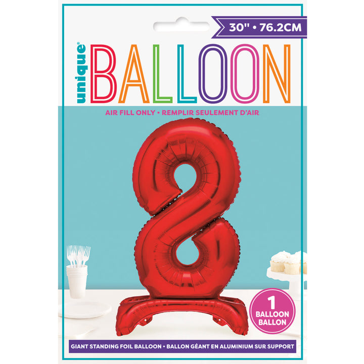 Red Foil Standing Number Balloon