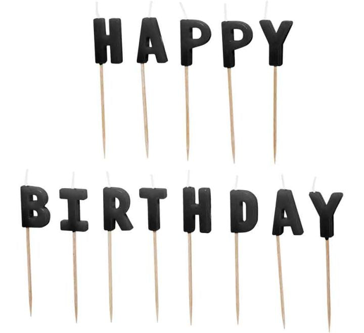 Happy Birthday Birthday Candles Black
