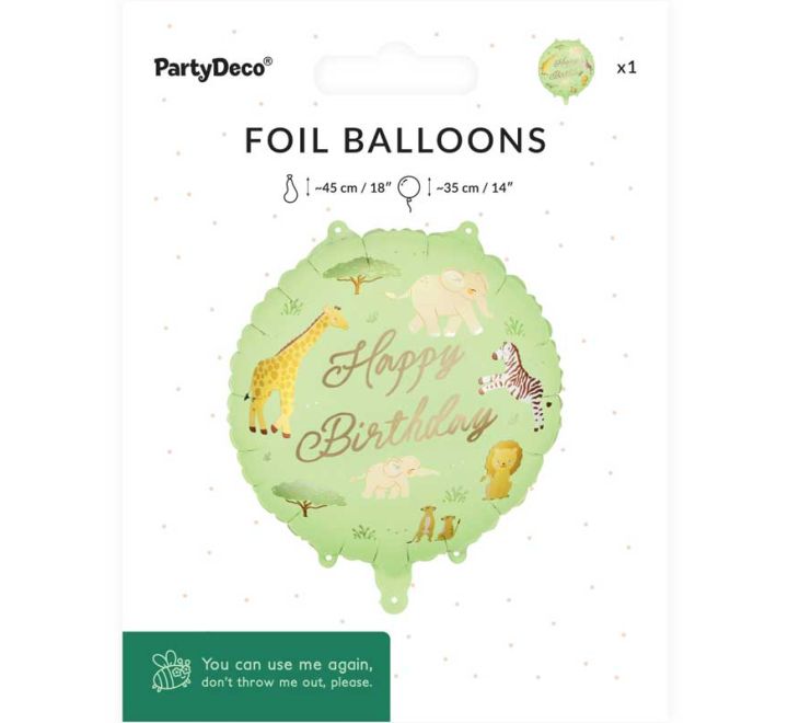 Foil balloon tablet ''Happy Birthday'' Safari