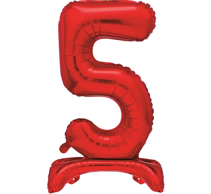 Red Foil Standing Number Balloon