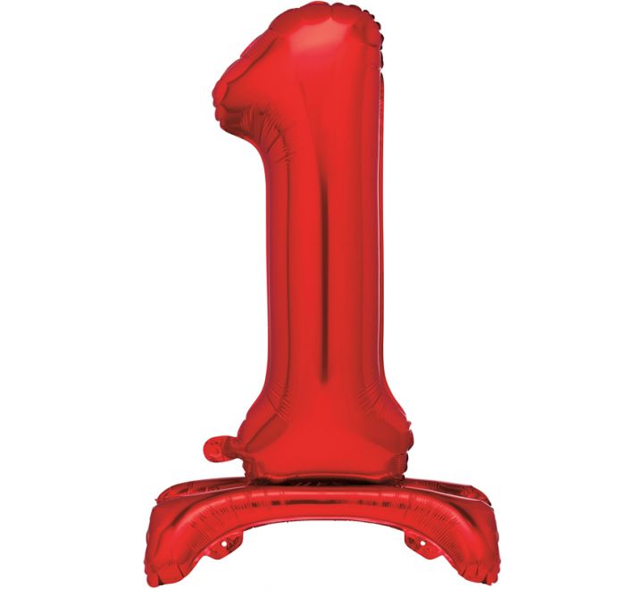 Red Foil Standing Number Balloon