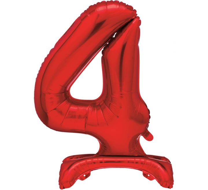 Red Foil Standing Number Balloon