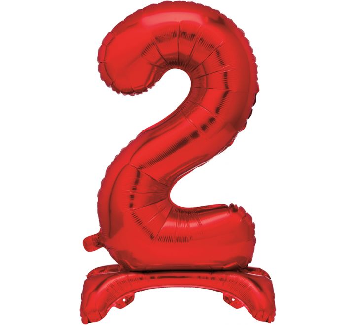Red Foil Standing Number Balloon