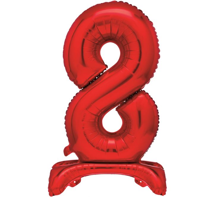 Red Foil Standing Number Balloon