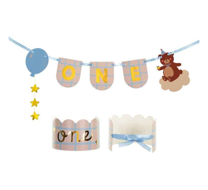 Chair banner and crown Teddy Bear