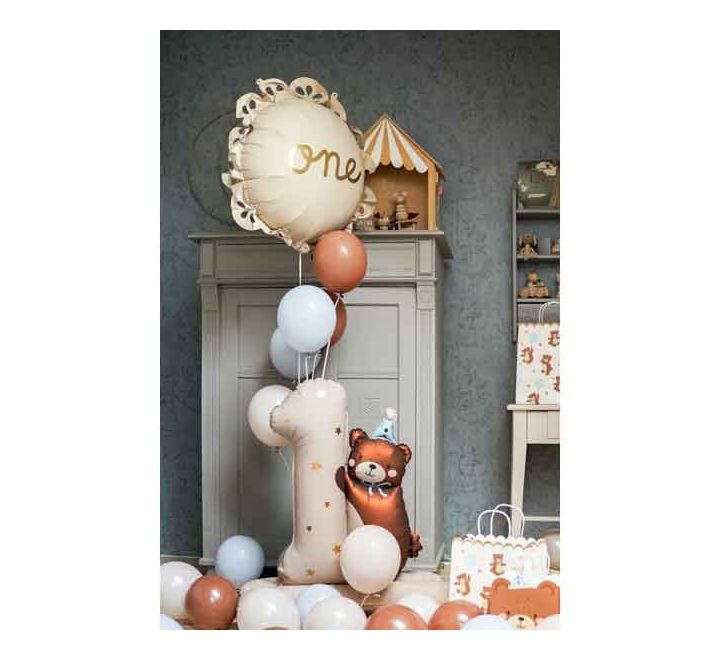 Foil Balloon Number '1' with Bear