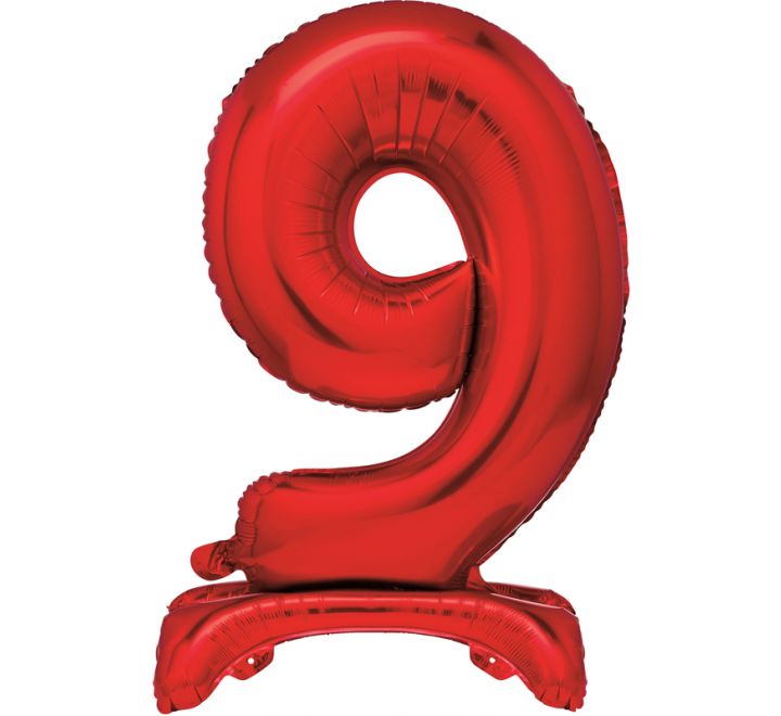 Red Foil Standing Number Balloon