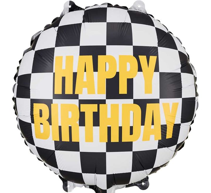 Foil balloon Checkered flag Happy Birthday
