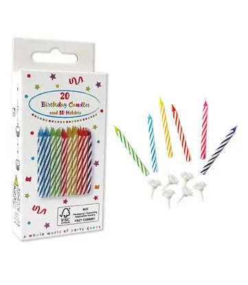 Happy Birthday Colorful Candles 20 Pieces