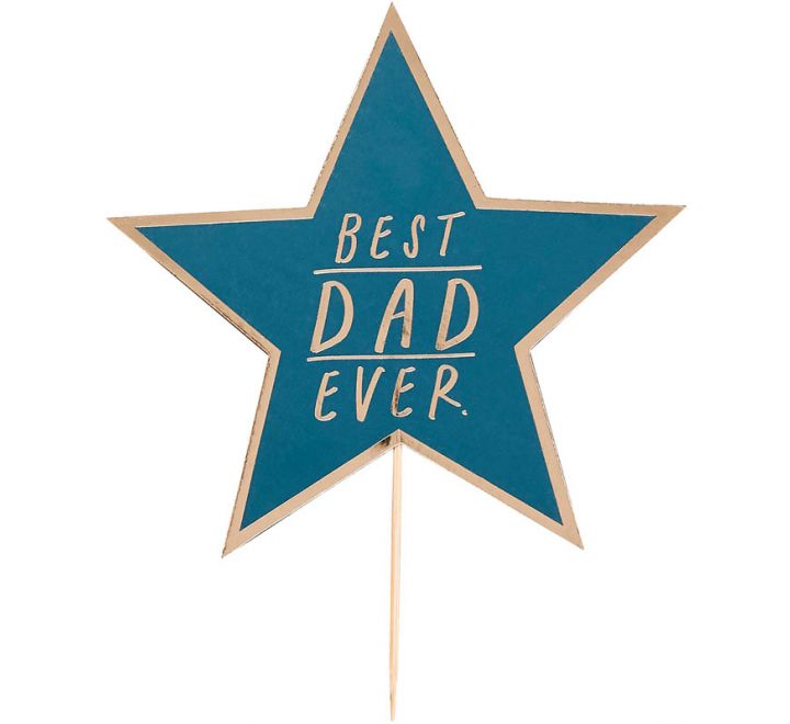 Best Dad Ever Gold Foiled Cake Topper