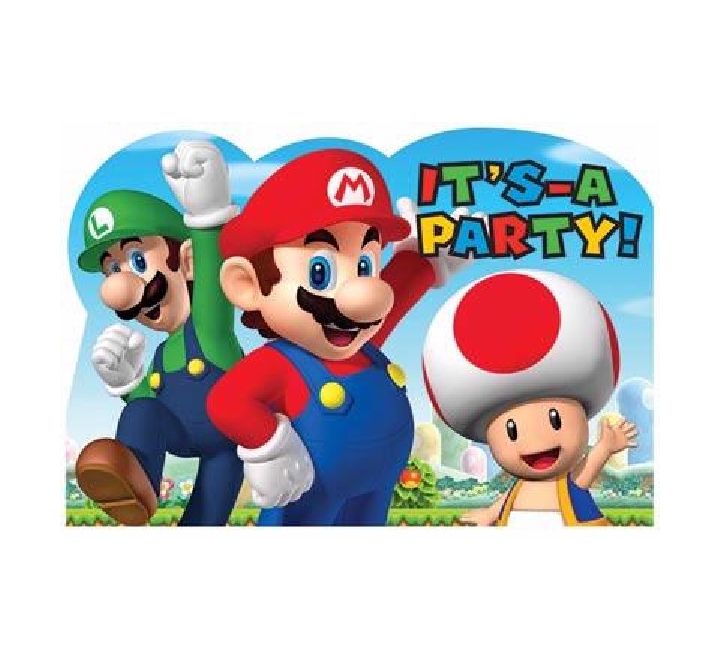 Super Mario Invitations ( 8 Pack )