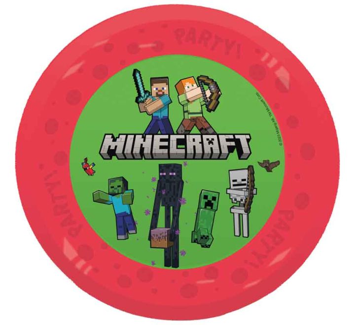 Minecraft Party Reusable Plates ( 4 Pieces )