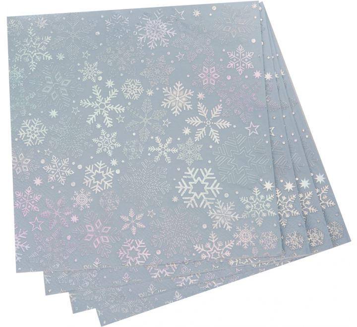 Iridescent Snowflakes Napkin ( 16 Pieces )