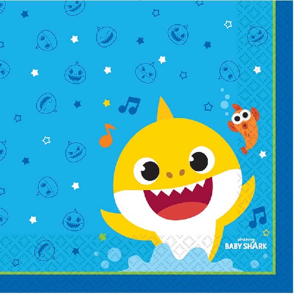 Baby shark lunch napkins (16 pieces)