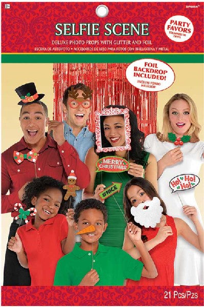 Christmas Photo Prop Kit With Foil Backdrop