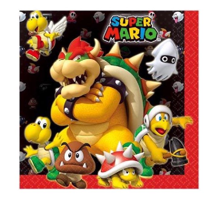 Super Mario Napkins ( 16 Pieces )