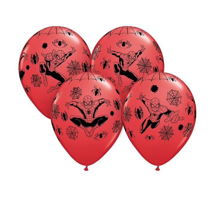 Spiderman Balloons 12 Inch (6 Pieces)