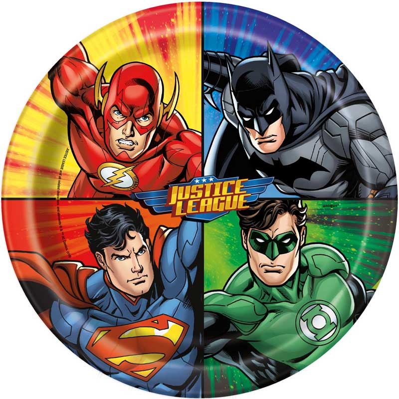 Justice League Large Round Plates (8 Pieces)