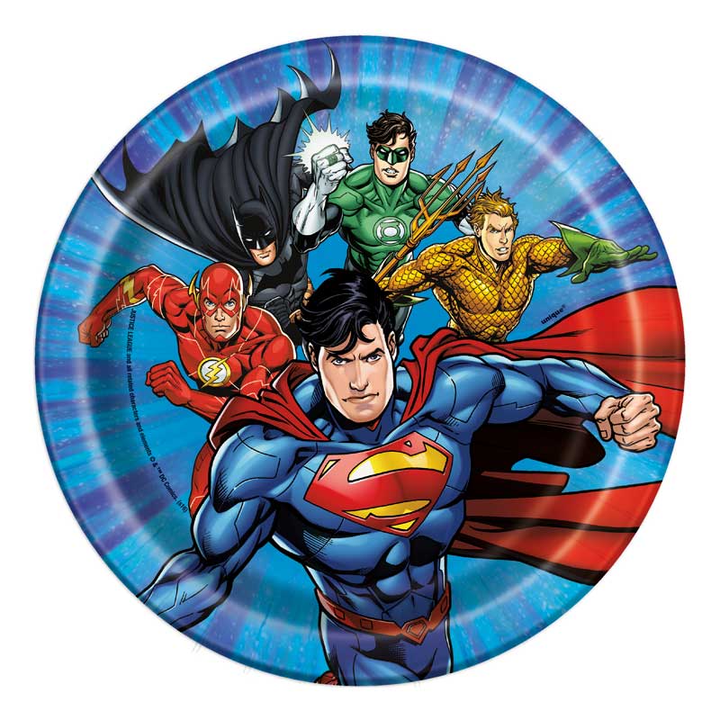 Justice League Round Small Plates (8 Pieces)