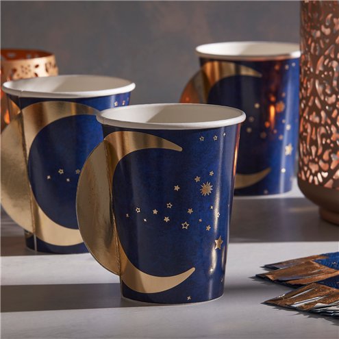 EID 3D Moon Paper Cups ( 8 Pieces )
