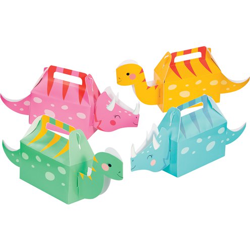 3D Dinosaurs Girl Party Boxes - 13 x 31cm