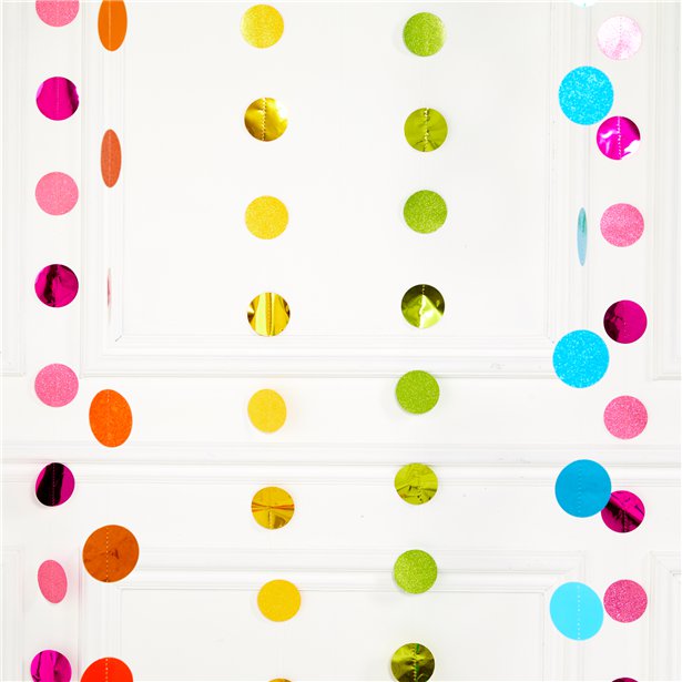 Multi Coloured Glitter Hanging String Decorations