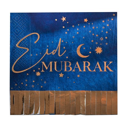 EID Gold Fringe Paper Napkins ( 16 Pieces )
