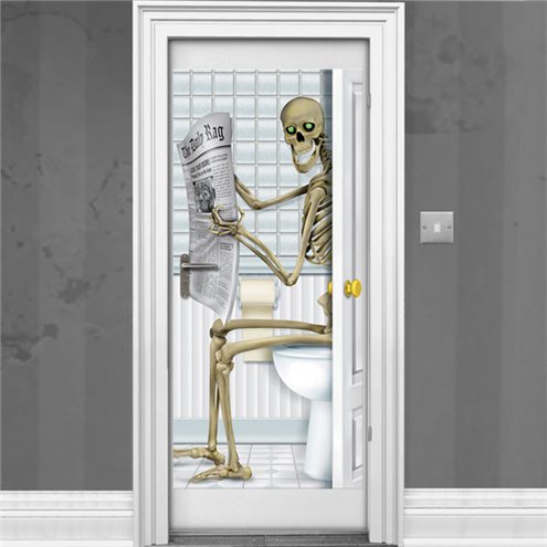 Skeleton Bathroom Door Decoration - 1.5m